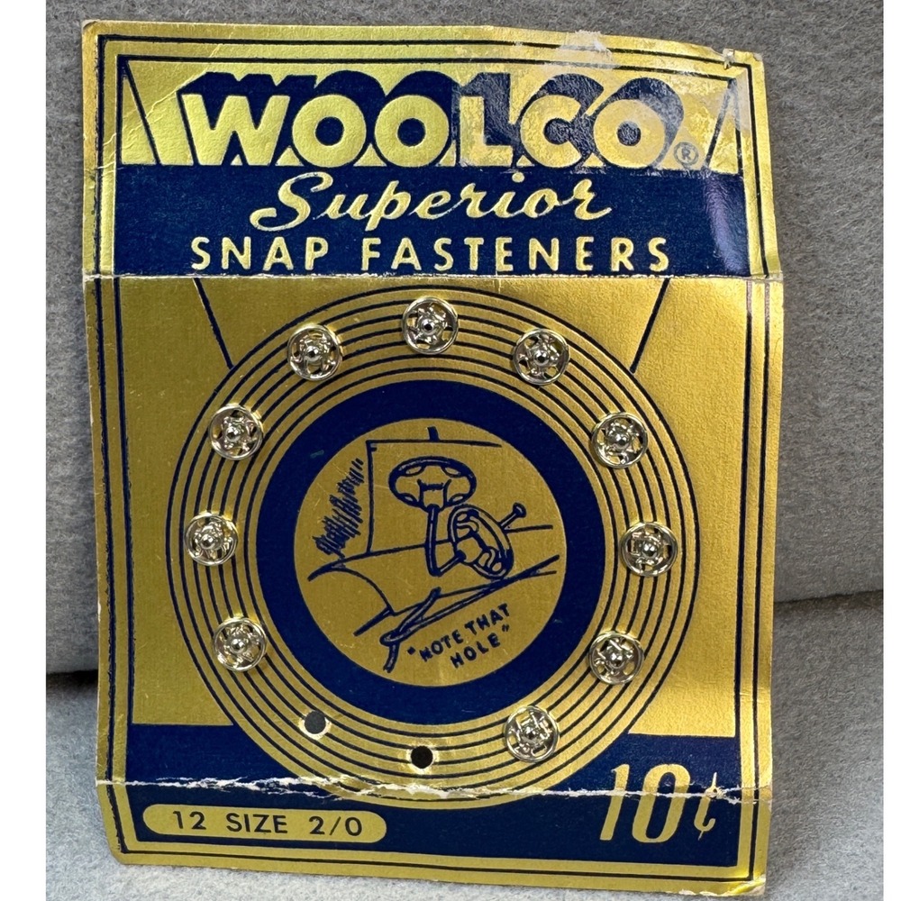 Woolco Snap‎ Fasteners Unisex Size 2/0 Silver Metal Good Vintage Sewing Notions